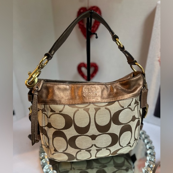 Coach Zoe signature canvas and leather shoulder bag - Picture 1 of 13